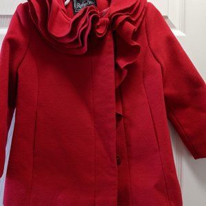 Rothschild Little Girls Dress Coat with Ruffle Collar and Washable Wool